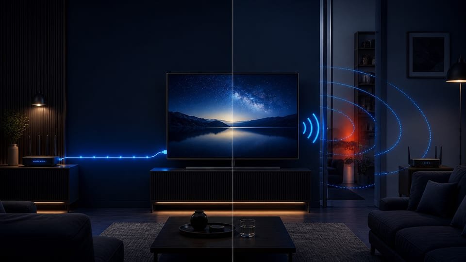 Wi-Fi, Ethernet et plusieurs écrans : choisir pièce par pièce — illustration du contexte d’utilisation